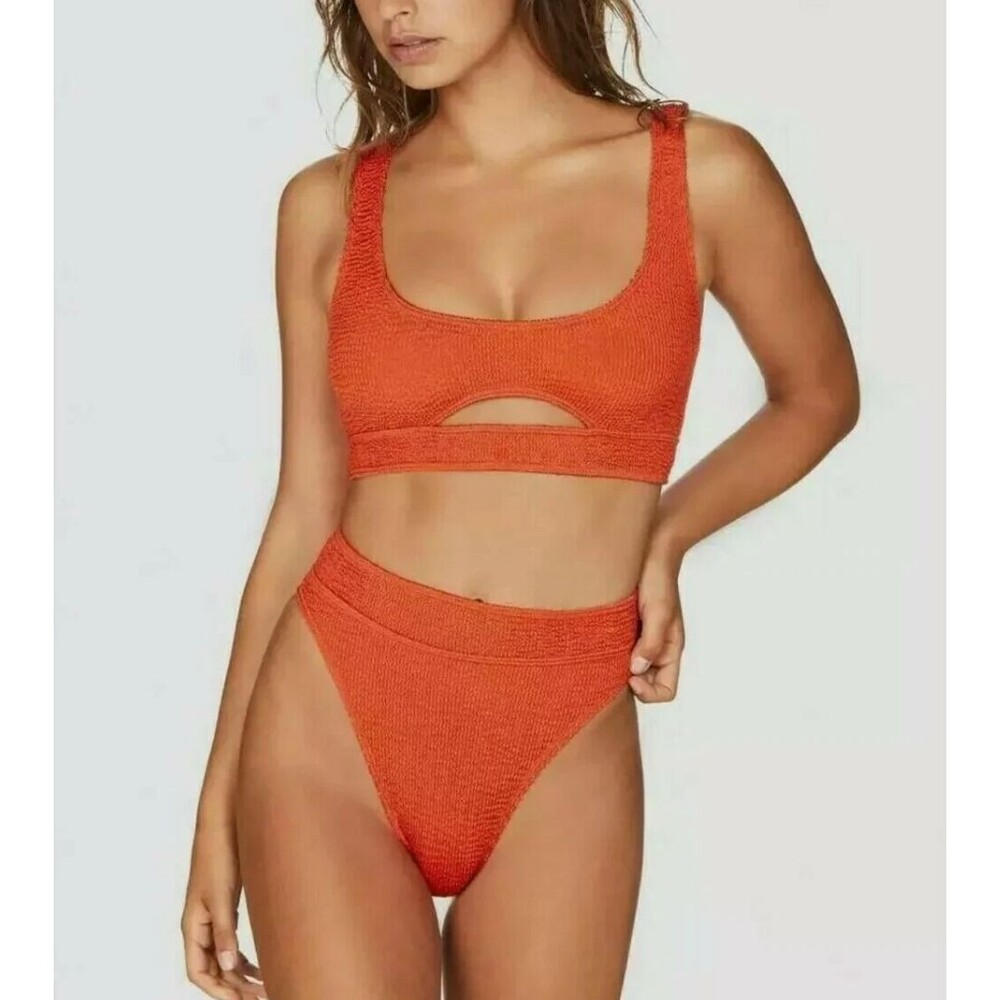 Bond Eye Bikini crinkle sasha cutout pulllover cheeky womens Orange (one size)